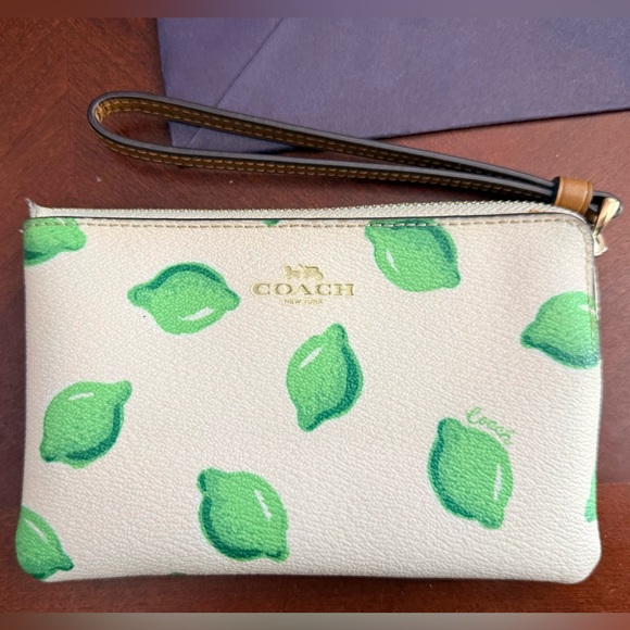 Coach White Lime Wristlet - Picture 3 of 10